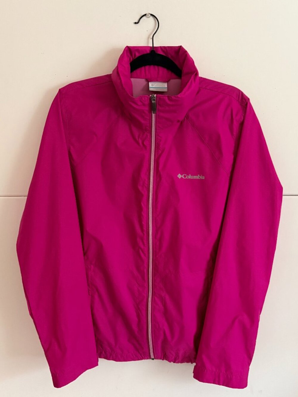 Columbia Womens Pink Switchback III Hooded Zip Windbreaker Rain Jacket Size L